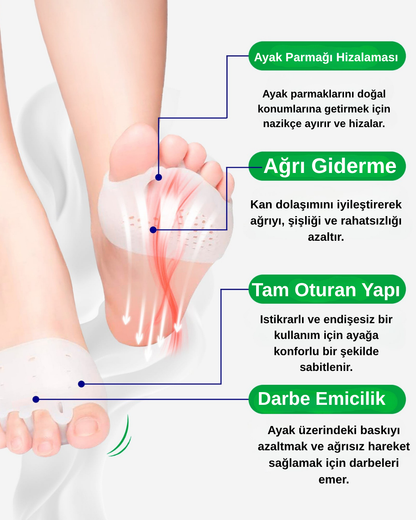 Silikon 5-Parmak Ayırıcı Makara Atel Halluks Valgus & Bunyon Koruyucu Kemik Çıkıntısı Düzeltici