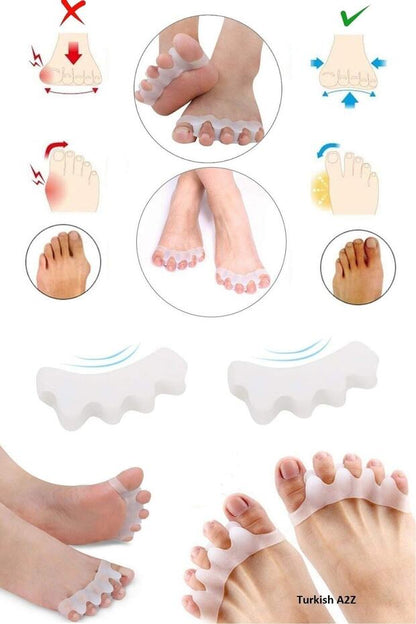 Silikon 5-Parmak Ayırıcı Makara Atel Halluks Valgus & Bunyon Koruyucu Kemik Çıkıntısı Düzeltici